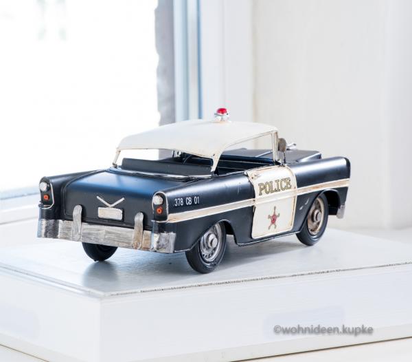 Handgefertigtes Modellfahrzeug Police Sheriff in schwarz-weiß (31 cm)